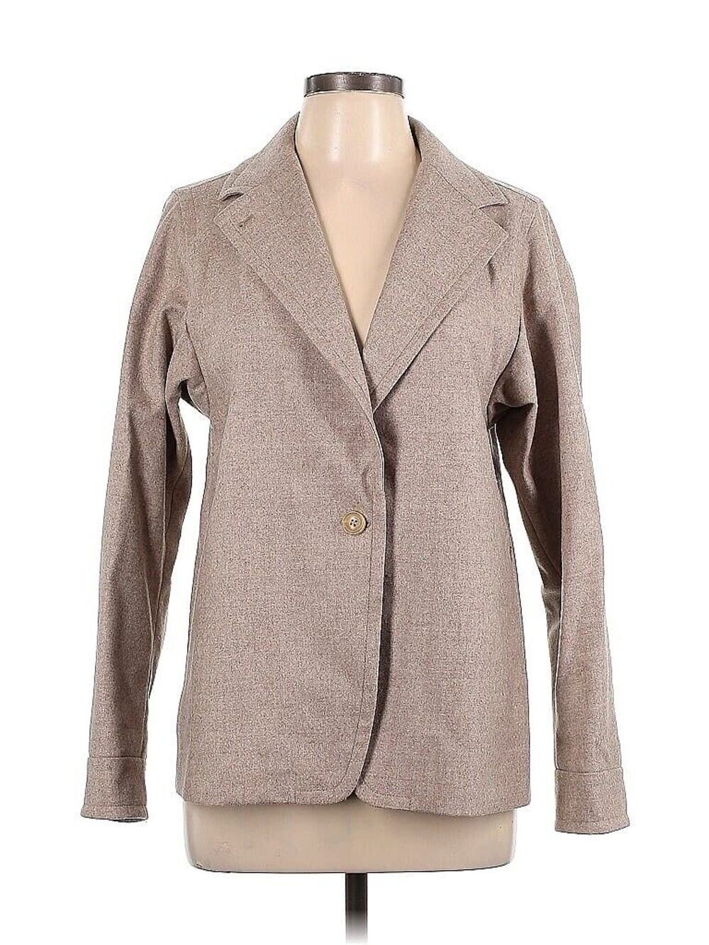 NWOT max Mara Cream Tan soft Wool Single Button Tie Waist Unlined Cuffed 10